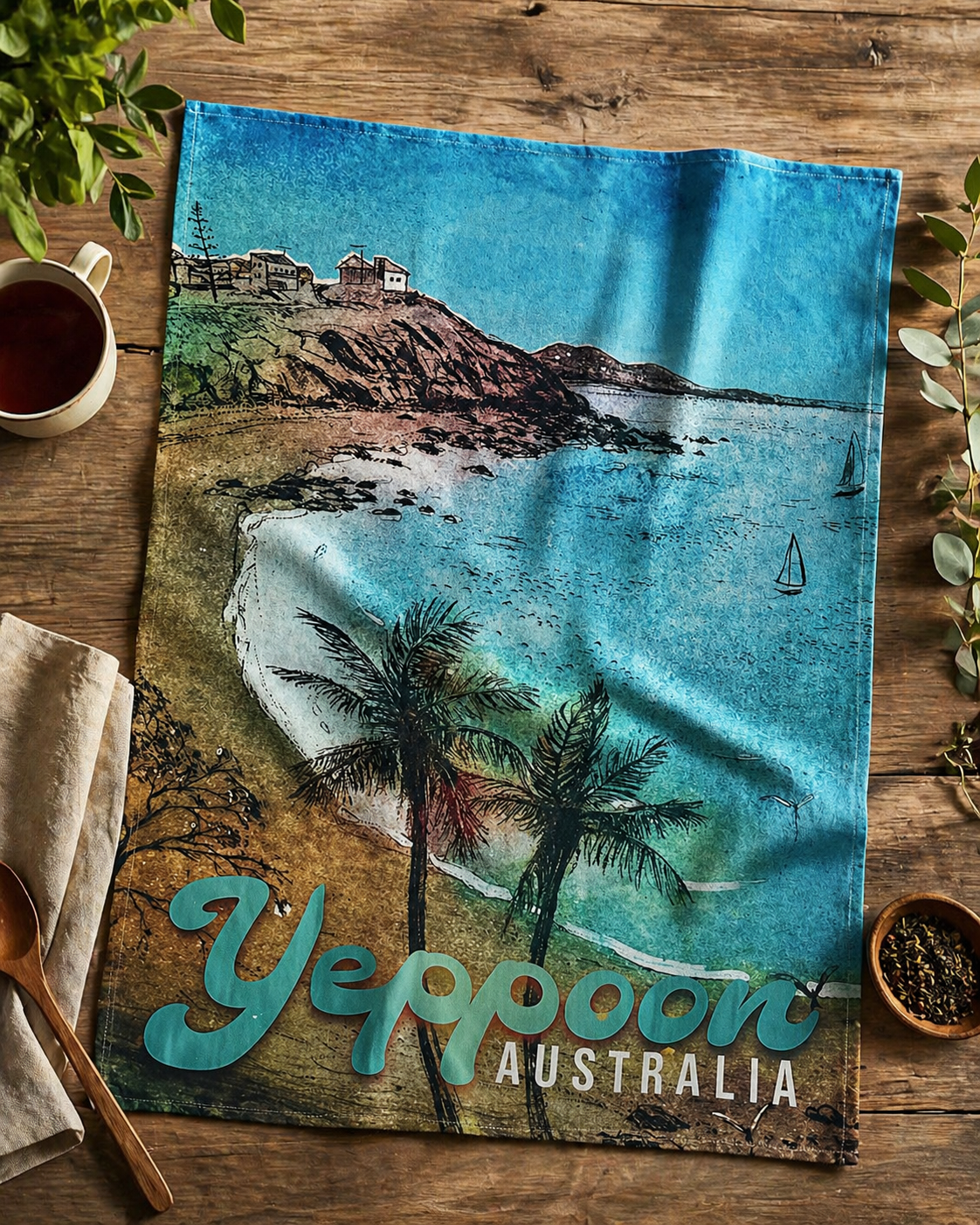 Tea towel - Yeppoon Main Beach