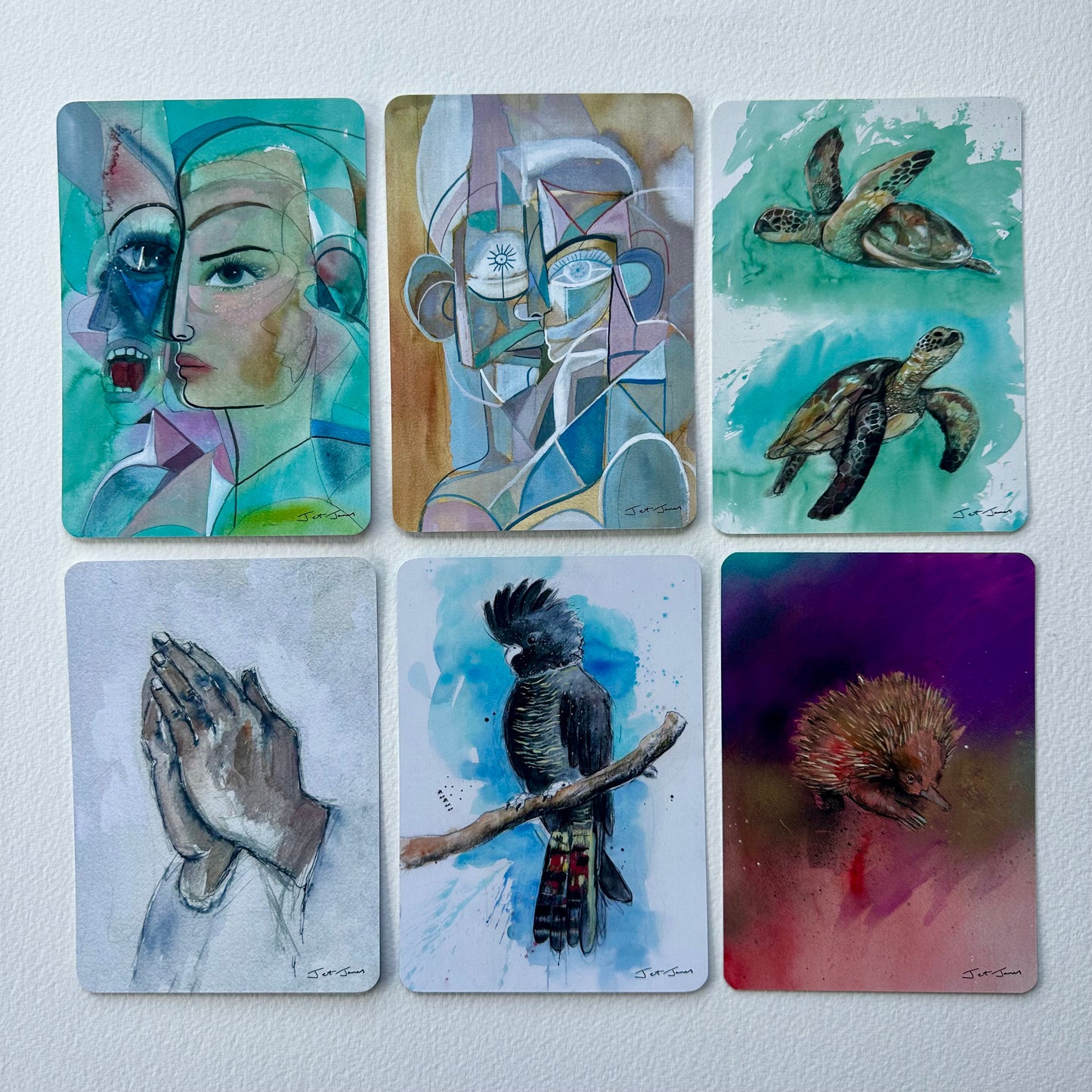 Set 3 Art + Healing  A6 Affirmation Postcard Set (6)