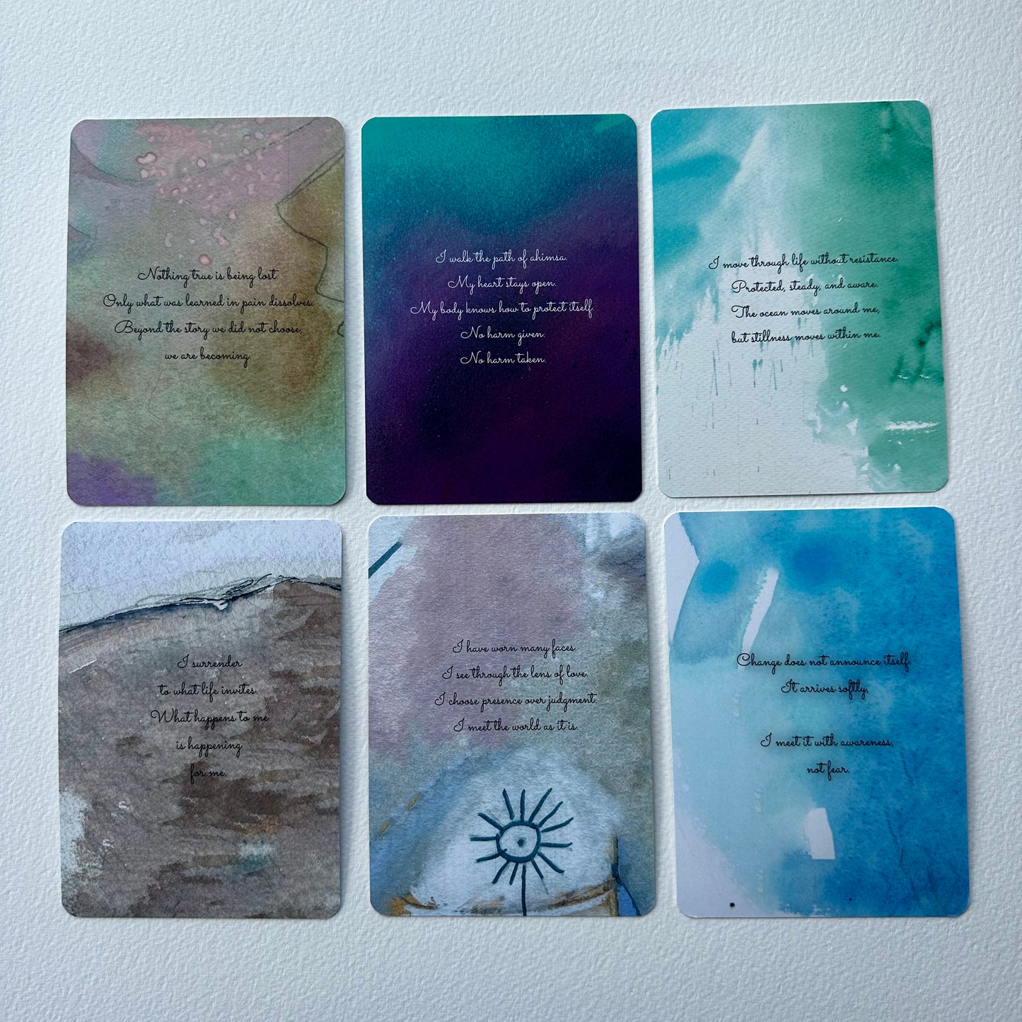 Set 3 Art + Healing  A6 Affirmation Postcard Set (6)