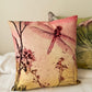 Pink Dragonfly Cushion Cover