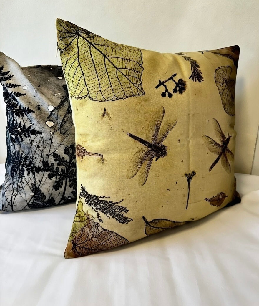 Brown Dragonfly Cushion Cover