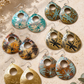 Etched Brass Metal Earrings - Large Dragonfly