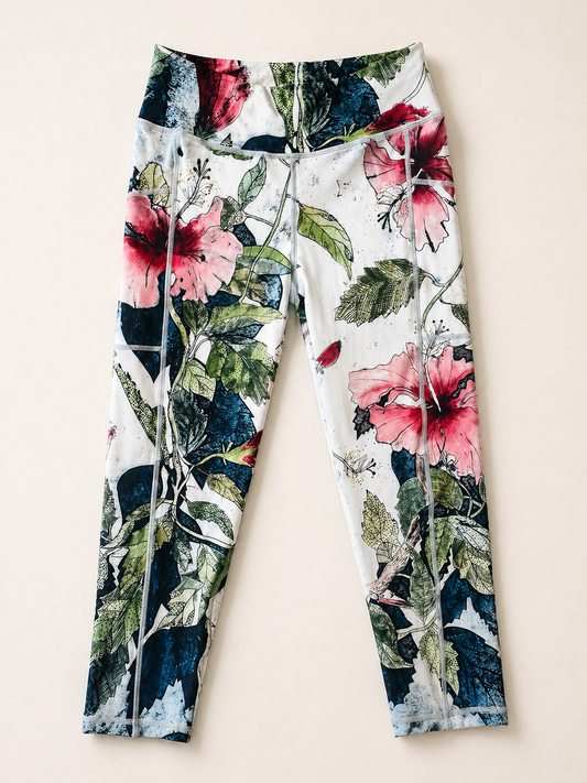 3/4 Length 'Hibiscus' Leggings