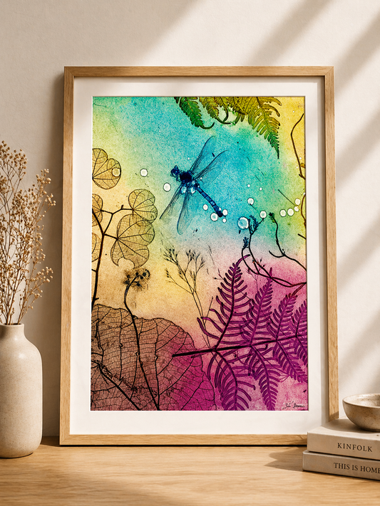 Rainbow Dragonfly Fine Art Print