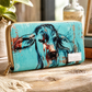 Blue Calf double zipper Wallet