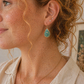 Green Etched Dragonfly Earrings