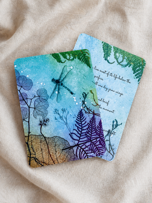 Dragonfly Art + Healing  A6 Affirmation Postcard