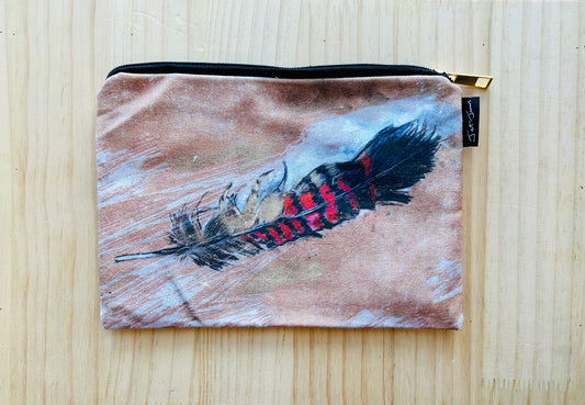 Black Cockatoo Feather - Canvas Pouch