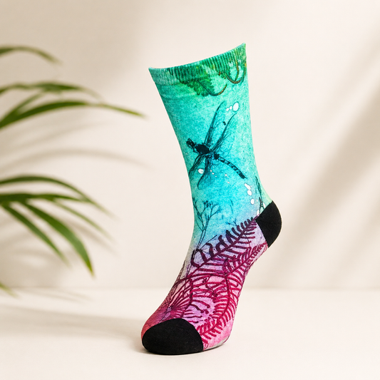 Ocean Dragonfly Bamboo Socks