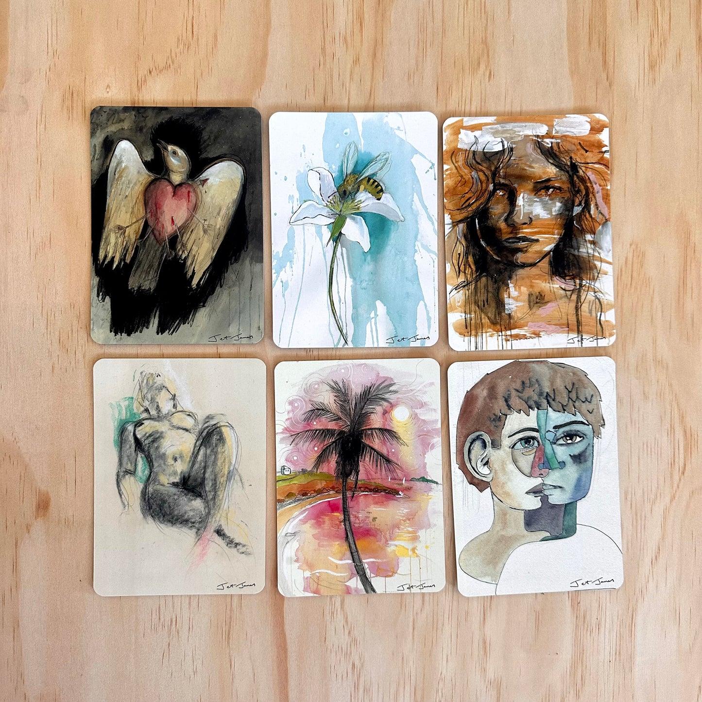 Set 2 Art + Healing  A6 Affirmation Postcard Set (6)