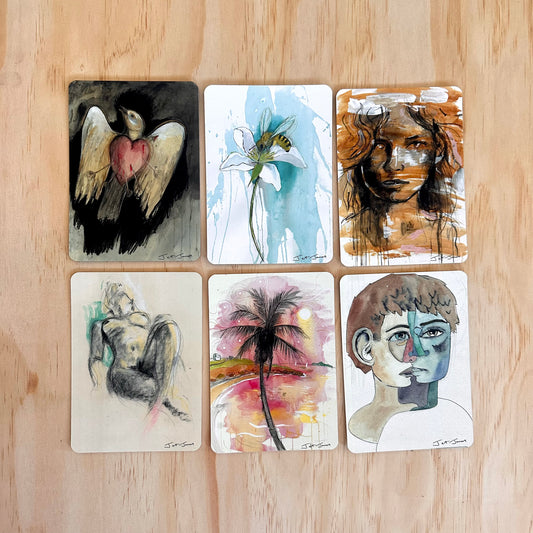 Set 2 Art + Healing  A6 Affirmation Postcard Set (6)
