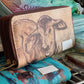 Brown Calf double zipper Wallet