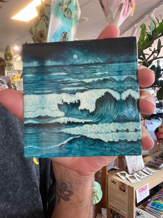 Waves Ceramic Coaster