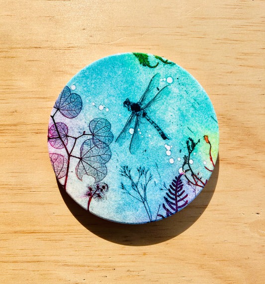 Ocean Dragonfly Ceramic Coaster