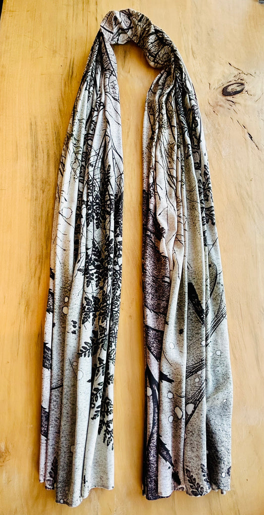 Black and White Dragonfly Scarf