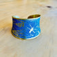Etched Dark Blue Dragonfly Cuff