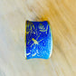 Etched Dark Blue Dragonfly Cuff