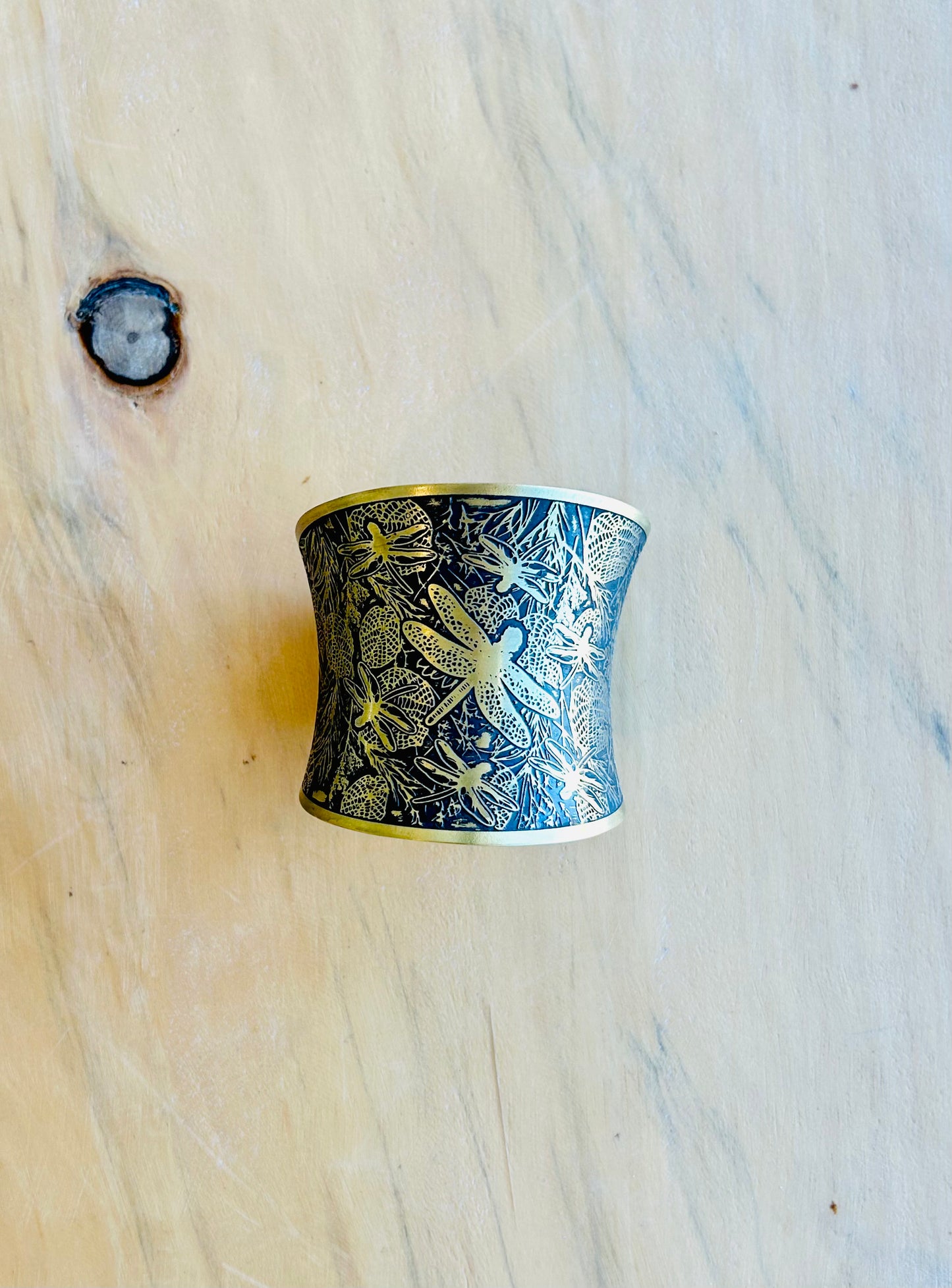 Etched Dragonfly Cuff