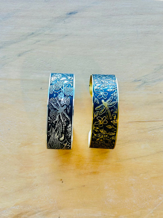Etched Dragonfly Cuff