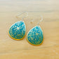 Green Etched Dragonfly Earrings