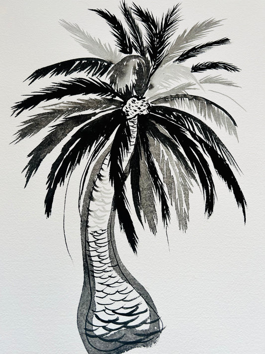 Original Black and White Palm Drawing #5