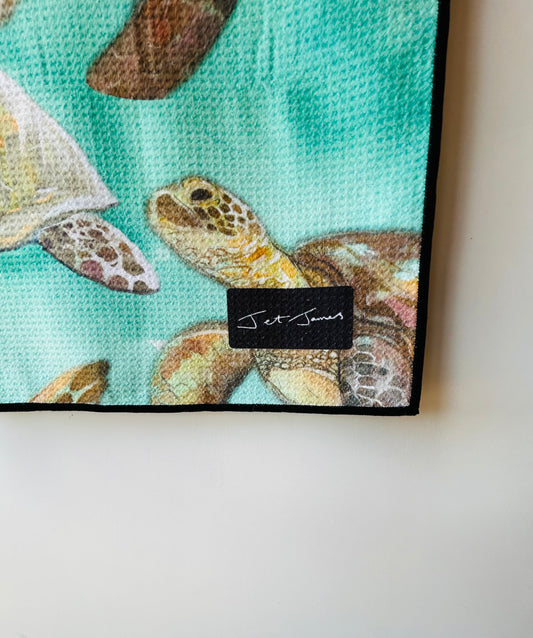 LOW STOCK Turtles Sand-Free Waffle Beach Towel