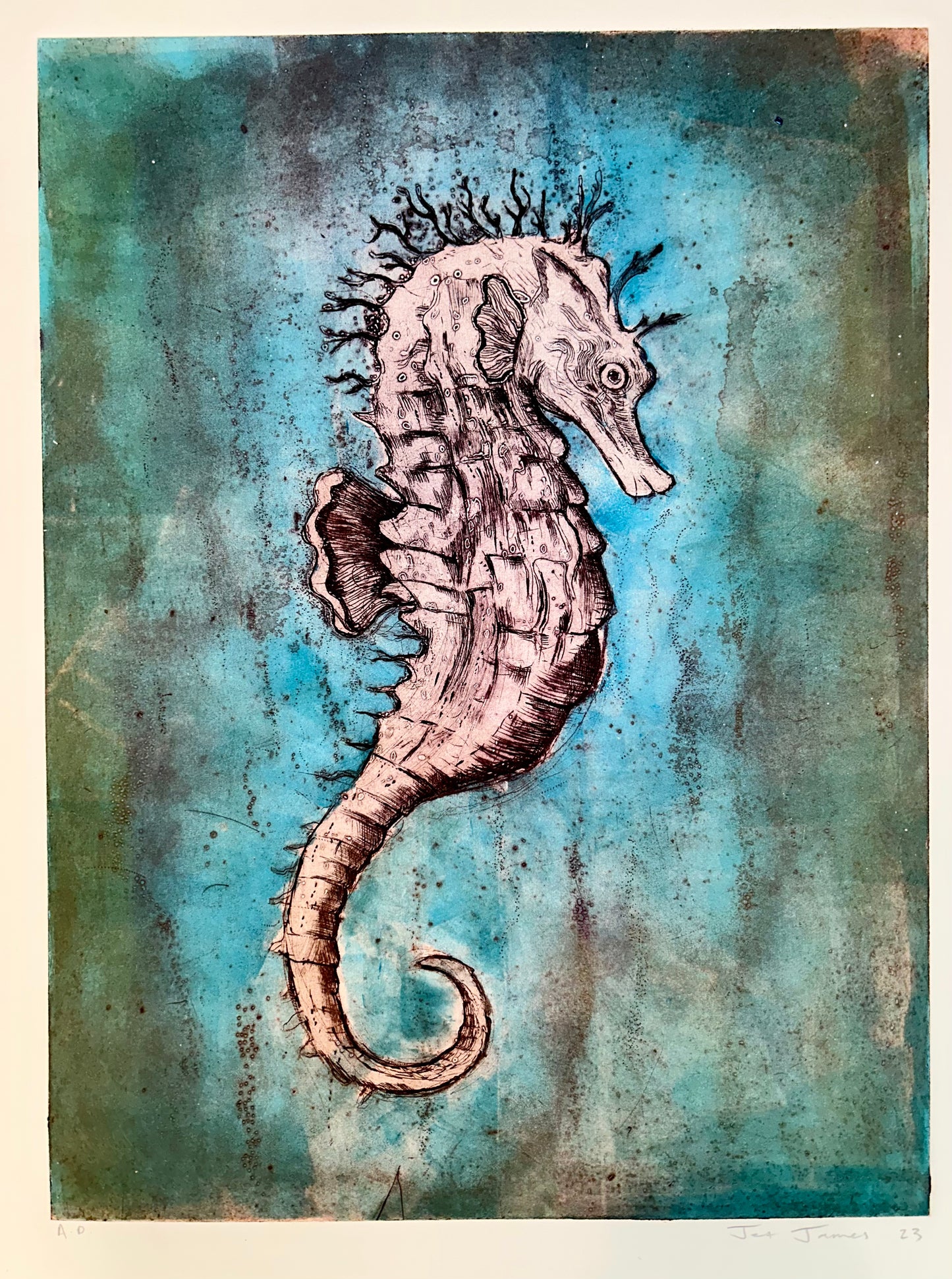 'Seahorse' - Original Collagraph