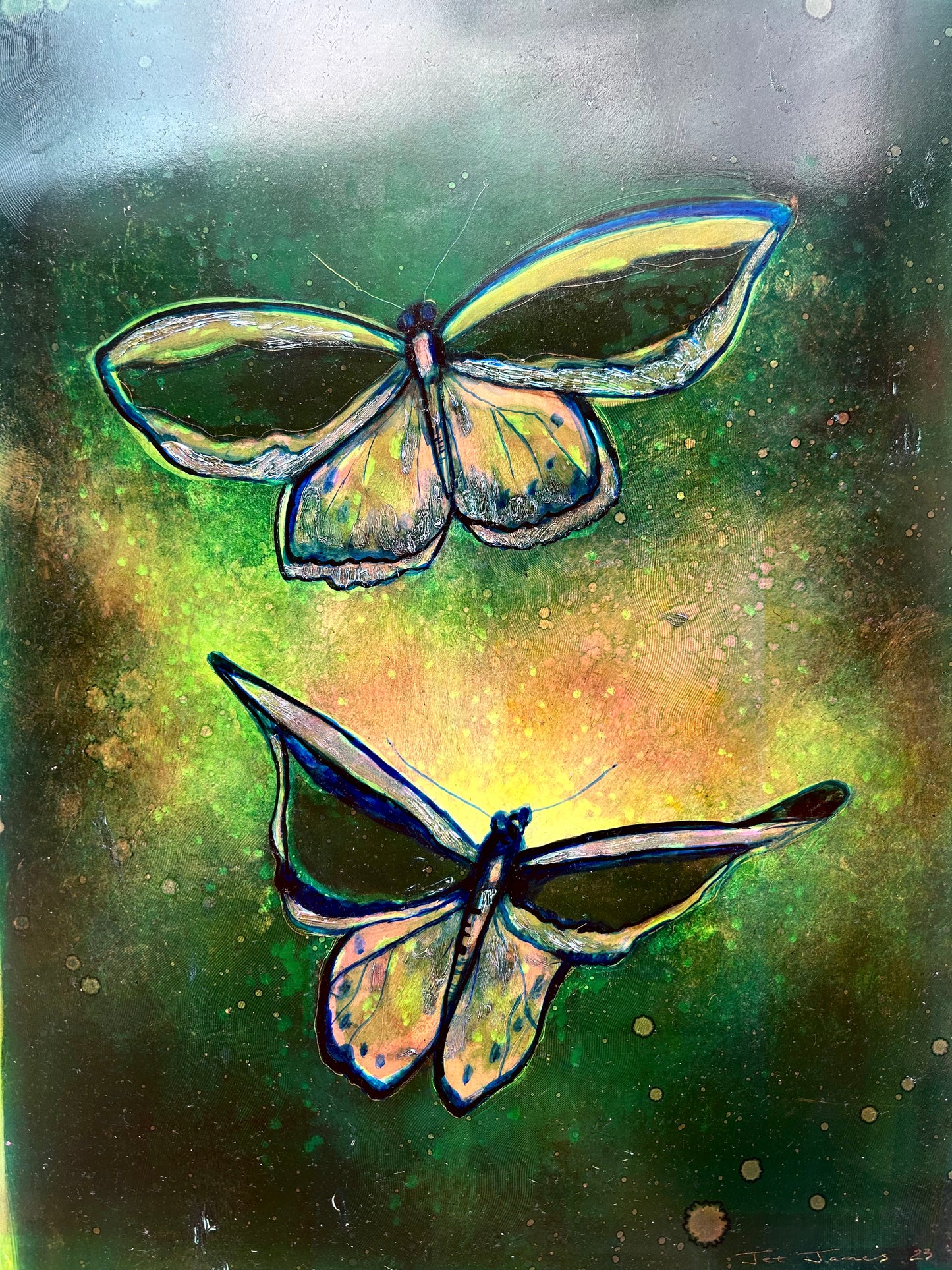 'Butterfly's in Green'  Original Artwork