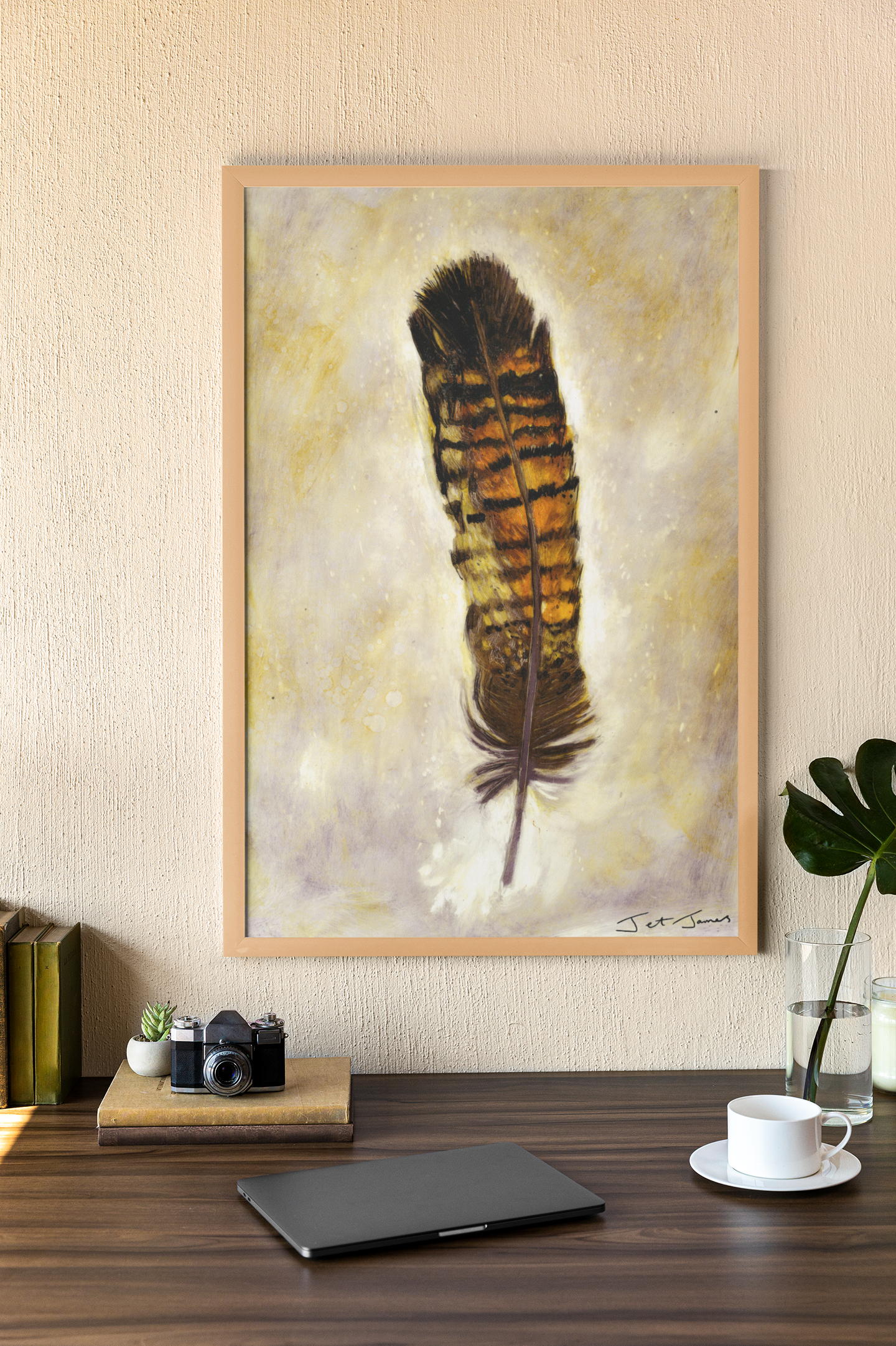 Red Tail Black Cockatoo Feather Art Print