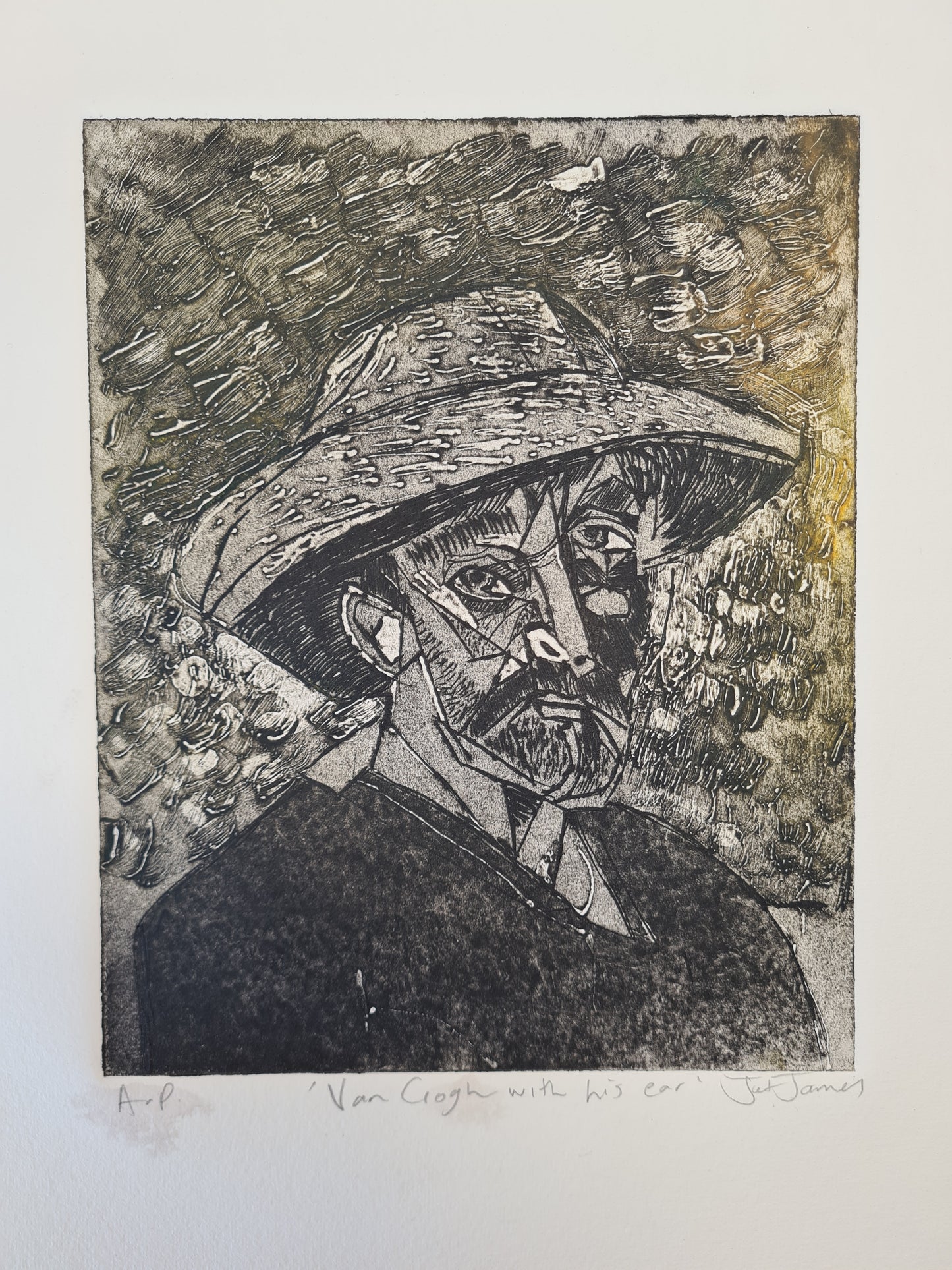 'Van Gogh With His Ear' Original Collagraph