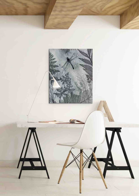 Black and White Dragonfly Fine Art Print