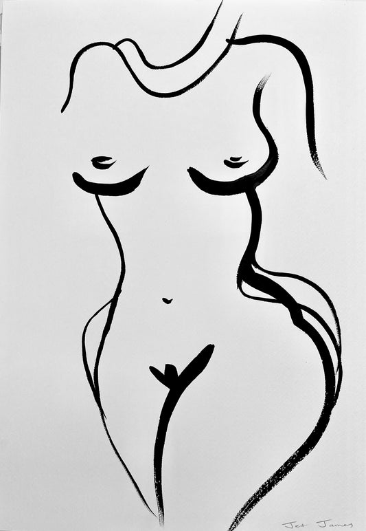 Black and White Nude Ink Drawing #11
