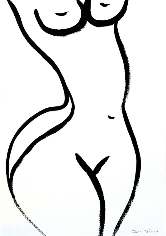 Black and White Nude Ink Drawing #16