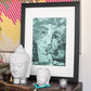 'Blue Abstract Face' Fine Art Print