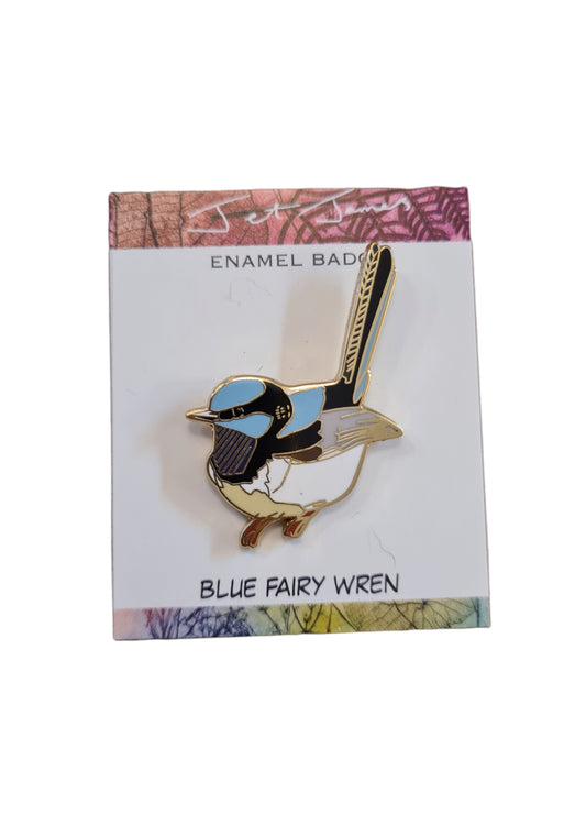 Blue Fairy Wren Pin Badge