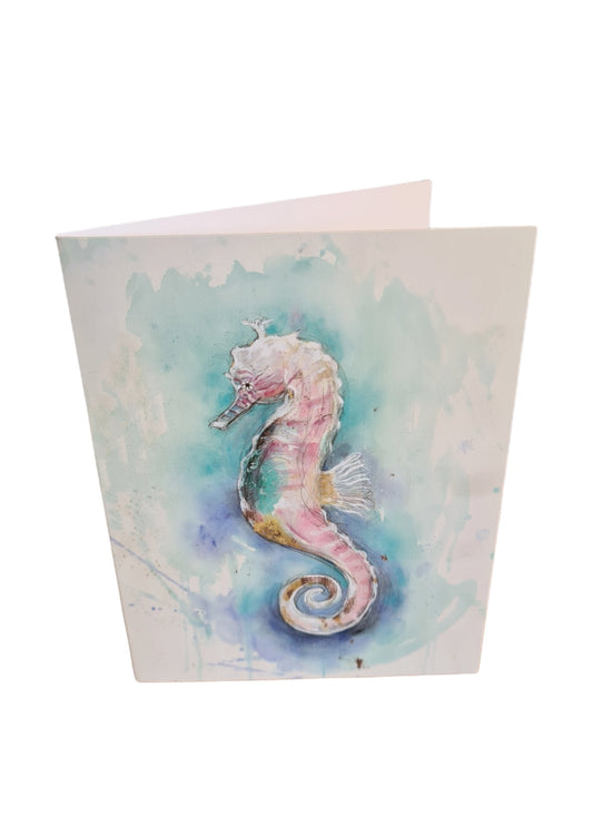 Card - Pink Seahorse