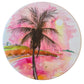 Pink Palm Ceramic Coaster