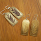 Etched Brass Metal Earrings - Byfield Fern Rectangle