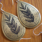 Etched Brass Metal Earrings - Byfield Fern Teardrop