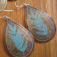 Etched Brass Metal Earrings - Byfield Fern Teardrop