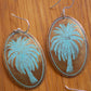 Etched Brass Metal Earrings - Palm Tree