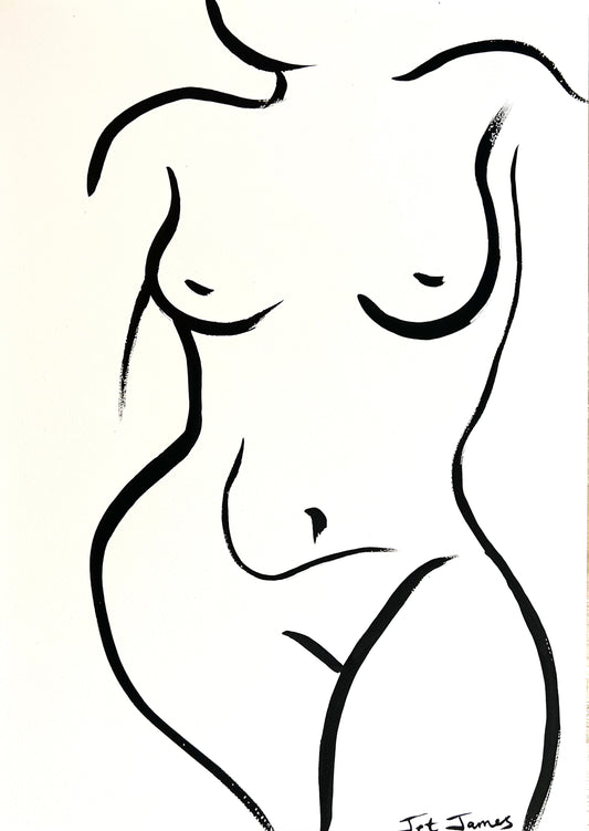 Black and White Nude Ink Drawing #6