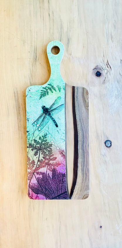 Wood and Resin Serving Board - Bliss Dragonfly