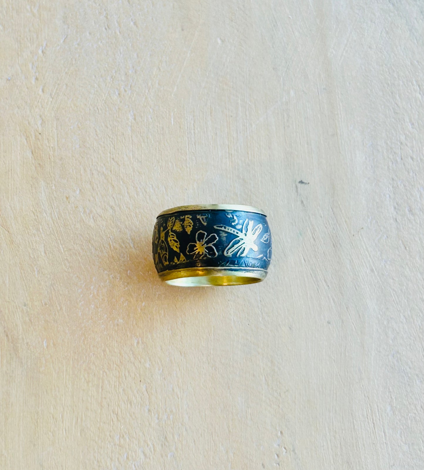 Etched Dragonfly Ring