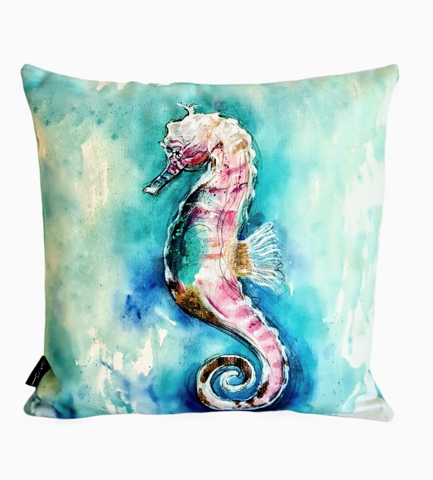 Pink Seahorse Cushion Cover
