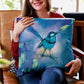 Blue Wren Cushion Cover