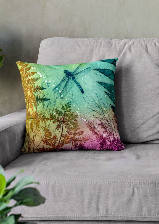 Fern Dragonfly Cushion Cover