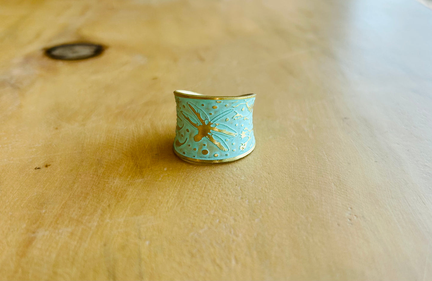 Etched Dragonfly Ring Cuff
