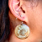 Etched Brass Metal Earrings - Mystic Cockatoo