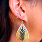 Etched Brass Metal Earrings - Byfield Fern Teardrop